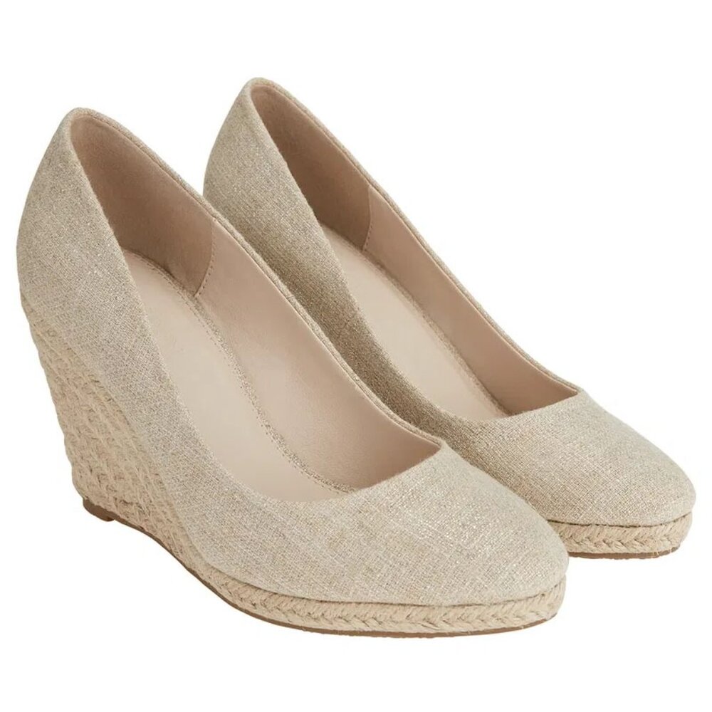 Monsoon Textured Tan Wedges